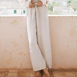 NWT Beachwood Baby Isla Linen Pants in Moon, S/M